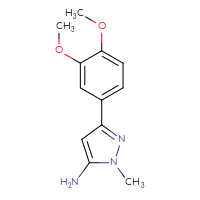 Chemical structure of 3-(3,4-dimethoxyphenyl)-1-methyl-1H-pyrazol-5-amine - CSSB00000768495