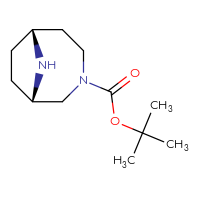 Chemical structure of tert-butyl (1S,6R)-3,9-diazabicyclo[4.2.1]nonane-3-carboxylate - CSSB00015651059