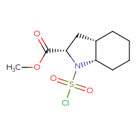 Chemical structure of methyl (2S,3aS,7aS)-1-(chlorosulfonyl)-octahydro-1H-indole-2-carboxylate - CSSB21224766715