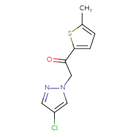Chemical structure of 2-(4-chloro-1H-pyrazol-1-yl)-1-(5-methylthiophen-2-yl)ethan-1-one - CSSB00011398091