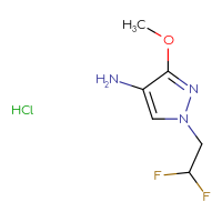 Chemical structure of 1-(2,2-difluoroethyl)-3-methoxy-1H-pyrazol-4-amine hydrochloride - CSSB00025718114