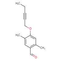 Chemical structure of 2,5-dimethyl-4-(pent-2-yn-1-yloxy)benzaldehyde - CSSB20460407626