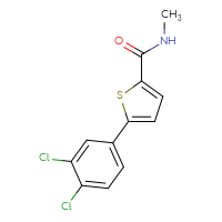 Chemical structure of 5-(3,4-dichlorophenyl)-N-methylthiophene-2-carboxamide - CSSB00103397044
