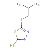 Chemical structure of 5-[(2-methylpropyl)sulfanyl]-1,3,4-thiadiazole-2-thiol - CSSB00000018052