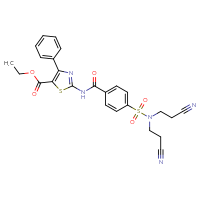 Chemical structure of ethyl 2-{4-[bis(2-cyanoethyl)sulfamoyl]benzamido}-4-phenyl-1,3-thiazole-5-carboxylate - CSSB00160819781