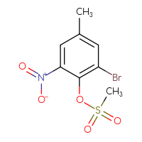 Chemical structure of 2-bromo-4-methyl-6-nitrophenyl methanesulfonate - CSSB06730682920