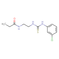 Chemical structure of N-(2-{[(3-chlorophenyl)carbamothioyl]amino}ethyl)propanamide - CSSB01039340157