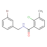 Chemical structure of N-[(3-bromophenyl)methyl]-2-chloro-3-methylbenzamide - CSSB00001782599