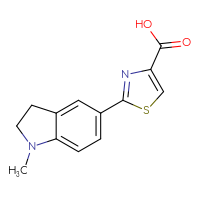 Chemical structure of 2-(1-methyl-2,3-dihydro-1H-indol-5-yl)-1,3-thiazole-4-carboxylic acid - CSSB00000700543