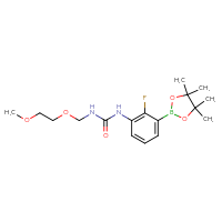 Chemical structure of 1-[2-fluoro-3-(4,4,5,5-tetramethyl-1,3,2-dioxaborolan-2-yl)phenyl]-3-[(2-methoxyethoxy)methyl]urea - CSSB21245996817