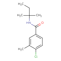 Chemical structure of 4-chloro-3-methyl-N-(2-methylbutan-2-yl)benzamide - CSSB01994211298