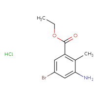 Chemical structure of ethyl 3-amino-5-bromo-2-methylbenzoate hydrochloride - CSSB20963521061