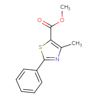 Chemical structure of methyl 4-methyl-2-phenyl-1,3-thiazole-5-carboxylate - CSSB00000204332