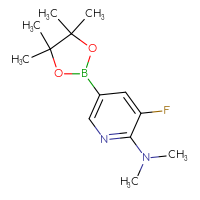 Chemical structure of 3-fluoro-N,N-dimethyl-5-(4,4,5,5-tetramethyl-1,3,2-dioxaborolan-2-yl)pyridin-2-amine - CSSB00010082265