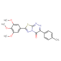 Chemical structure of 3-(4-methylphenyl)-7-(3,4,5-trimethoxyphenyl)-4H-[1,3,4]thiadiazolo[2,3-c][1,2,4]triazin-4-one - CSSB00121597179