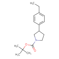 Chemical structure of tert-butyl 3-(4-ethylphenyl)pyrrolidine-1-carboxylate - CSSB00134789327