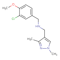 Chemical structure of [(3-chloro-4-methoxyphenyl)methyl][(1,3-dimethyl-1H-pyrazol-4-yl)methyl]amine - CSSB00033325207