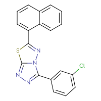 Chemical structure of 3-(3-chlorophenyl)-6-(naphthalen-1-yl)-[1,2,4]triazolo[3,4-b][1,3,4]thiadiazole - CSSB00121637814
