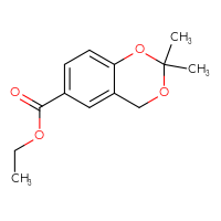 Chemical structure of ethyl 2,2-dimethyl-2,4-dihydro-1,3-benzodioxine-6-carboxylate - CSSB03567082429