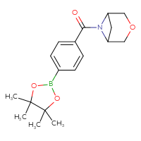 Chemical structure of 6-[4-(4,4,5,5-tetramethyl-1,3,2-dioxaborolan-2-yl)benzoyl]-3-oxa-6-azabicyclo[3.1.1]heptane - CSSB02526923855