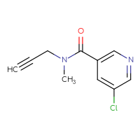 Chemical structure of 5-chloro-N-methyl-N-(prop-2-yn-1-yl)pyridine-3-carboxamide - CSSB00015398827