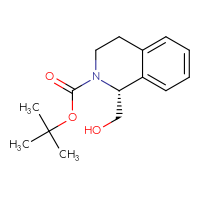 Chemical structure of tert-butyl (1R)-1-(hydroxymethyl)-1,2,3,4-tetrahydroisoquinoline-2-carboxylate - CSSB00135529666