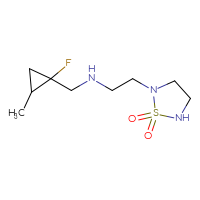 Chemical structure of 2-(2-{[(1-fluoro-2-methylcyclopropyl)methyl]amino}ethyl)-1λ⁶,2,5-thiadiazolidine-1,1-dione - CSMB06738797012
