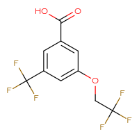 Chemical structure of 3-(2,2,2-trifluoroethoxy)-5-(trifluoromethyl)benzoic acid - CSSB00160470548