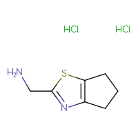 Chemical structure of 1-{4H,5H,6H-cyclopenta[d][1,3]thiazol-2-yl}methanamine dihydrochloride - CSSB02495364990