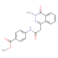 Chemical structure of methyl 4-[2-(3-methyl-4-oxo-3,4-dihydrophthalazin-1-yl)acetamido]benzoate - CSSB00026854057