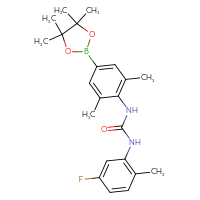 Chemical structure of 3-[2,6-dimethyl-4-(4,4,5,5-tetramethyl-1,3,2-dioxaborolan-2-yl)phenyl]-1-(5-fluoro-2-methylphenyl)urea - CSSB21332162703