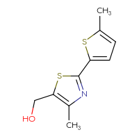 Chemical structure of [4-methyl-2-(5-methylthiophen-2-yl)-1,3-thiazol-5-yl]methanol - CSSB00016149648