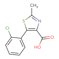 Chemical structure of 5-(2-chlorophenyl)-2-methyl-1,3-thiazole-4-carboxylic acid - CSSB00000721837