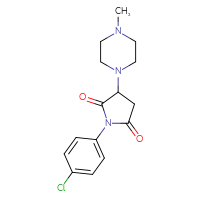 Chemical structure of 1-(4-chlorophenyl)-3-(4-methylpiperazin-1-yl)pyrrolidine-2,5-dione - CSSB00132462080