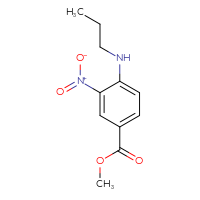 Chemical structure of methyl 3-nitro-4-(propylamino)benzoate - CSSB00102636775
