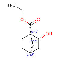 Chemical structure of rac-ethyl (1R,2S,4R)-2-hydroxybicyclo[2.2.1]heptane-1-carboxylate - CSSB14948340751