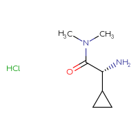 Chemical structure of (2R)-2-amino-2-cyclopropyl-N,N-dimethylacetamide hydrochloride - CSSB20963524976