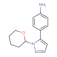 Chemical structure of 4-[1-(oxan-2-yl)-1H-pyrazol-5-yl]aniline - CSSB06586826747