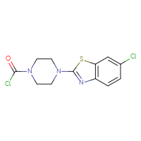 Chemical structure of 4-(6-chloro-1,3-benzothiazol-2-yl)piperazine-1-carbonyl chloride - CSSB21224774412