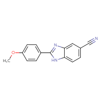 Chemical structure of 2-(4-methoxyphenyl)-1H-1,3-benzodiazole-5-carbonitrile - CSSB00040394105