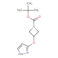 Chemical structure of tert-butyl 3-(1H-pyrazol-3-yloxy)azetidine-1-carboxylate - CSSB21123231946