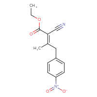 Chemical structure of ethyl (2E)-2-cyano-3-methyl-4-(4-nitrophenyl)but-2-enoate - CSSB00020634091