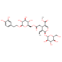 Chemical structure of methyl (2S,4S)-4-(2-{[(2R,3S,4S,5R,6R)-6-[2-(3,4-dihydroxyphenyl)ethoxy]-3,4,5-trihydroxyoxan-2-yl]methoxy}-2-oxoethyl)-3-ethylidene-2-{[(2S,3R,4S,5S,6R)-3,4,5-trihydroxy-6-(hydroxymethyl)oxan-2-yl]oxy}-3,4-dihydro-2H-pyran-5-carboxylate - CSSB20620527439