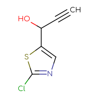 Chemical structure of 1-(2-chloro-1,3-thiazol-5-yl)prop-2-yn-1-ol - CSSB21246466399