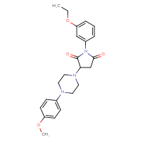 Chemical structure of 1-(3-ethoxyphenyl)-3-[4-(4-methoxyphenyl)piperazin-1-yl]pyrrolidine-2,5-dione - CSSB00121689477