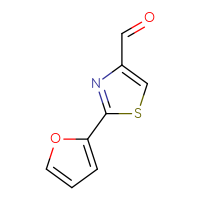 Chemical structure of 2-(furan-2-yl)-1,3-thiazole-4-carbaldehyde - CSSB00000745215
