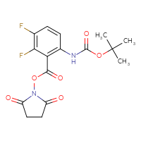 Chemical structure of 2,5-dioxopyrrolidin-1-yl 6-{[(tert-butoxy)carbonyl]amino}-2,3-difluorobenzoate - CSSB20269788699