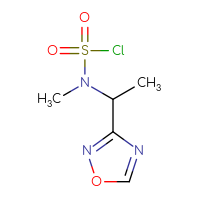 Chemical structure of N-methyl-N-[1-(1,2,4-oxadiazol-3-yl)ethyl]sulfamoyl chloride - CSSB03550961005
