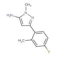 Chemical structure of 3-(4-fluoro-2-methylphenyl)-1-methyl-1H-pyrazol-5-amine - CSSB00013328135