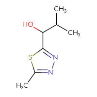 Chemical structure of 2-methyl-1-(5-methyl-1,3,4-thiadiazol-2-yl)propan-1-ol - CSSB00117482700